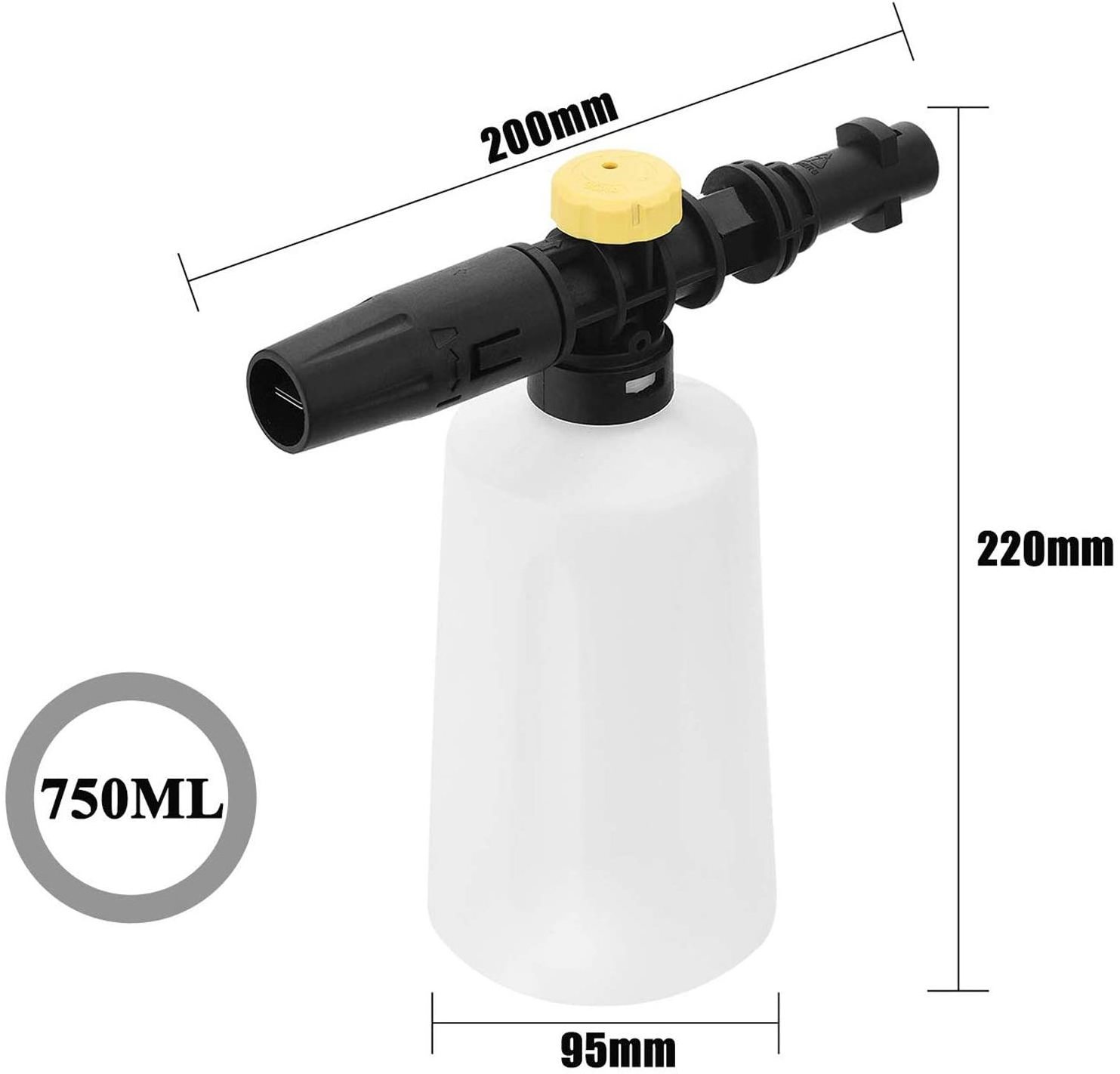 Snow Foam Lance Cannon Washer Soap Pressure Car Foamer Wash Adjustable Sprayer Jet Bottle Nozzle