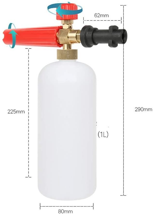 Adjustable Foam Cannon Snow Lance Nozzle Soap Compatible with  K-series Pressure Washer Gun foam party cannon