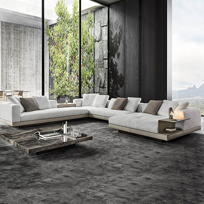 Italian Minimalist Light Luxury Villa Sofa Modern Furniture Corner Combination Living Room Sofa