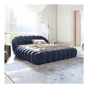 Italian Fabric Bubble Luxury Bed Furniture Trending Designer Modern Bedroom Set 1.8m Double Bed