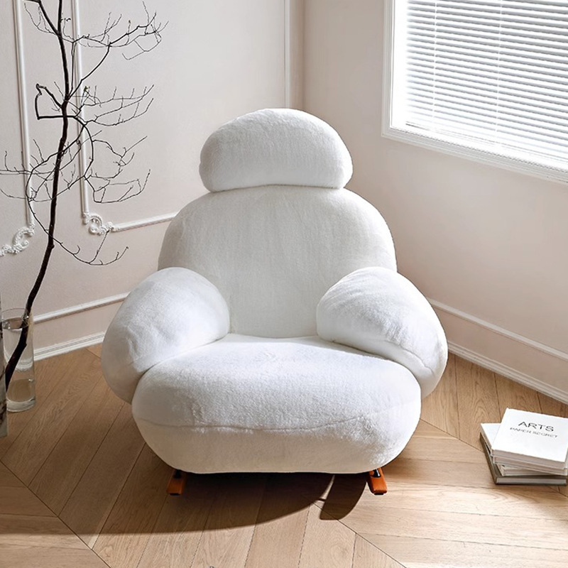 Nordic Lazy Sofa White Rocking Chair Bedroom Leisure Designer Single-seat Sofa Living Room Chairs