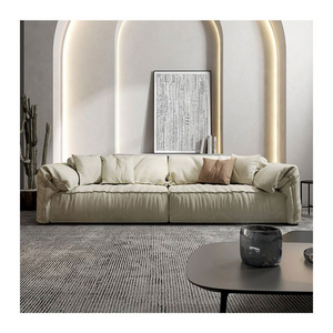 Light luxury fabric sofa living room modern simple Italian minimalist elephant ear sofa