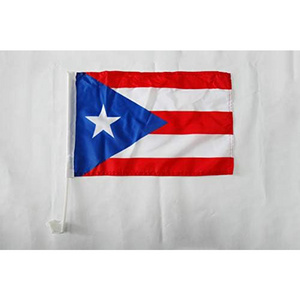 Wholesale 12x18 Inches Plastic Stick 30 x 45cm Puerto Rican Car Window Flag Puerto Rico Car Flag