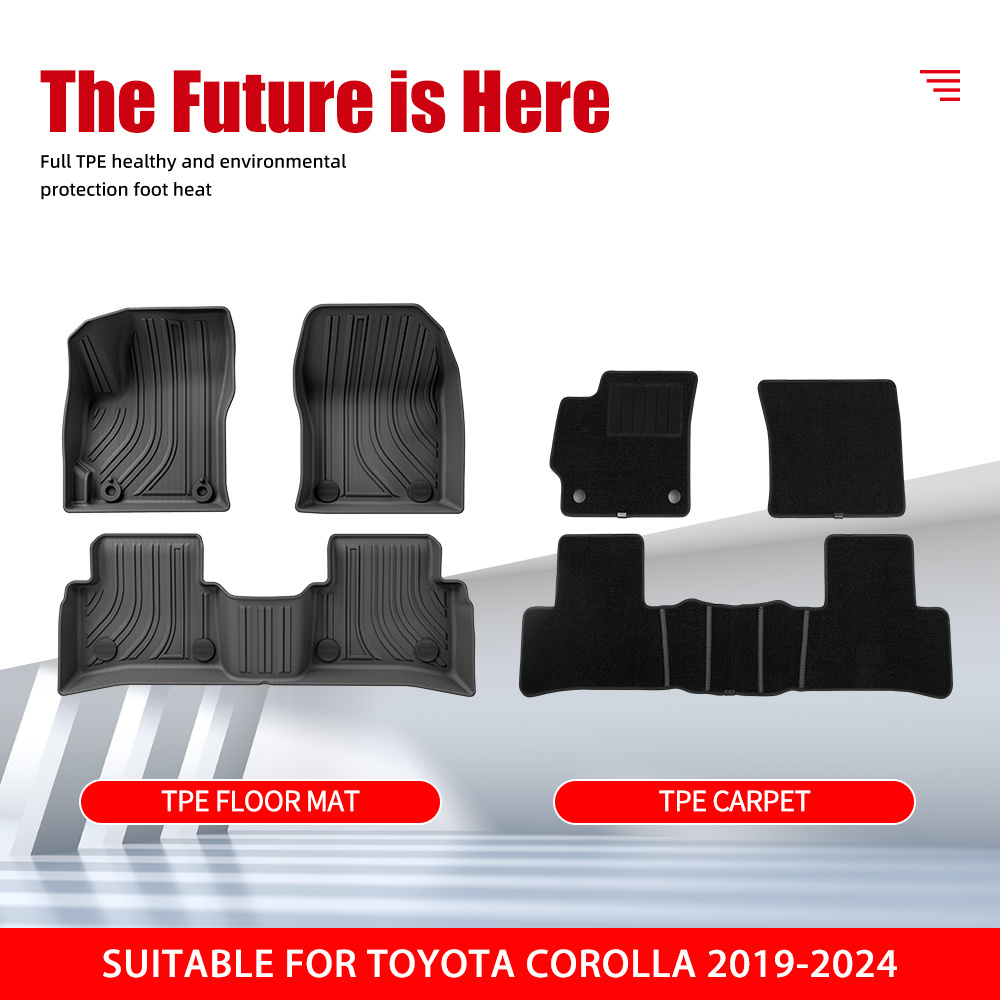 All-Season Protection Car Mats For TOYOTA Corolla 2019-2024 TPE Waterproof Floor Mat Custom Dustproof Rubber Carpet Car Foot Mat