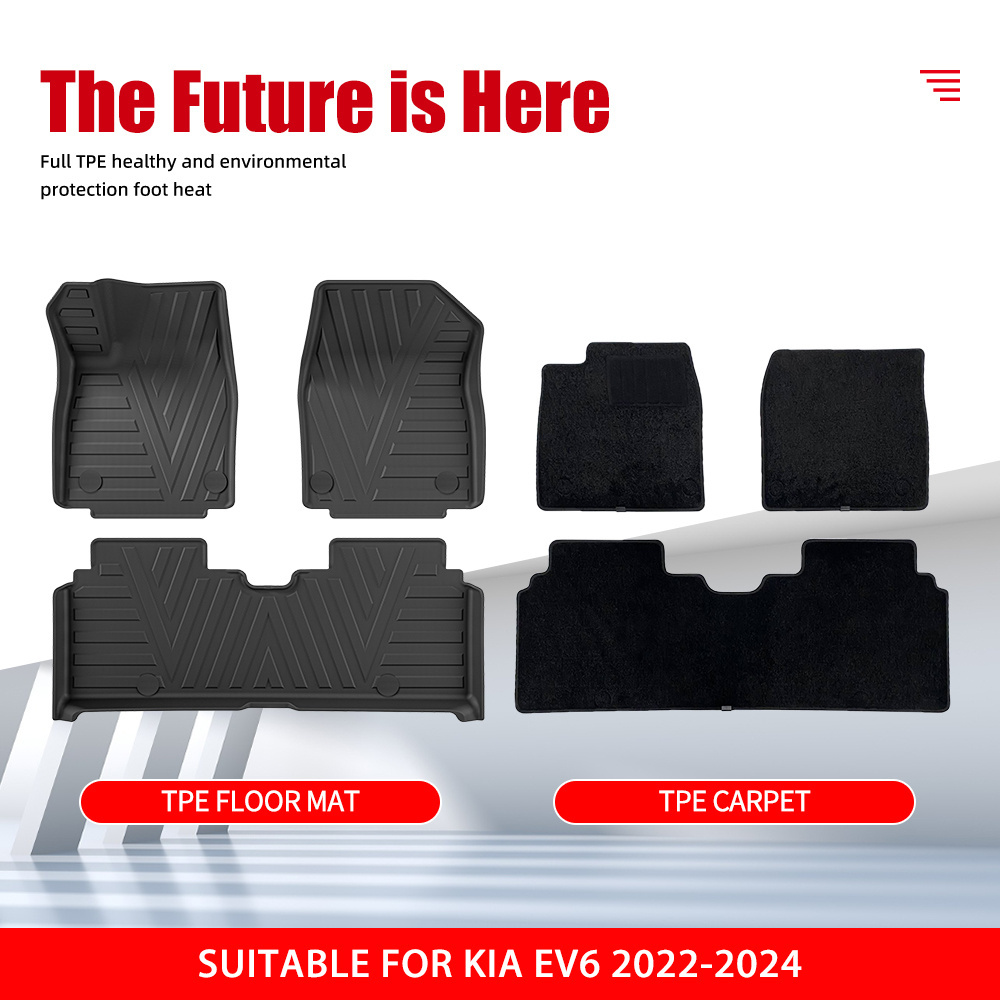 High Quality Car Mat For KIA EV6 2022-2024 TPE 7D Car Floor Mat Waterproof Non-slip Custom Easy Clean Carpet Car Foot Mat