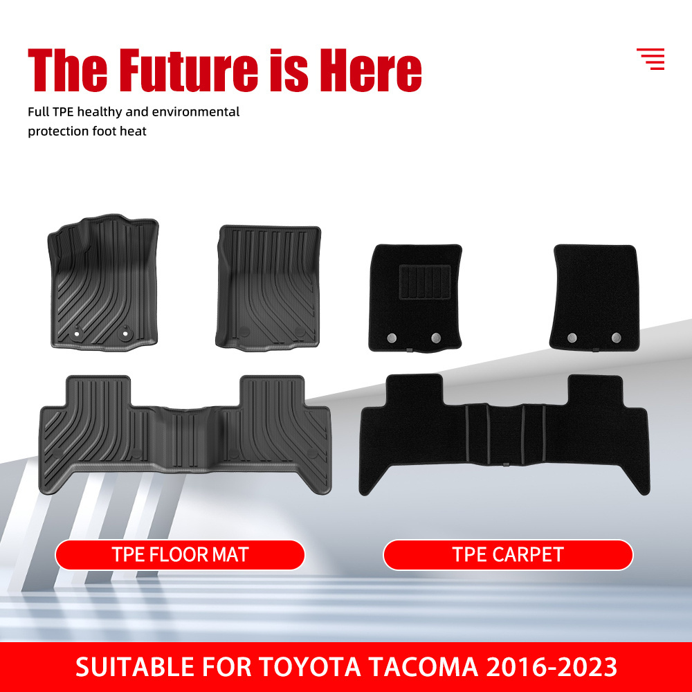 Factory Wholesale Car Floor Mat For TOYOTA TACOMA 2016-2023 Custom Carpet Car Mats TPE 3D Easy Wash Car Foot Mat