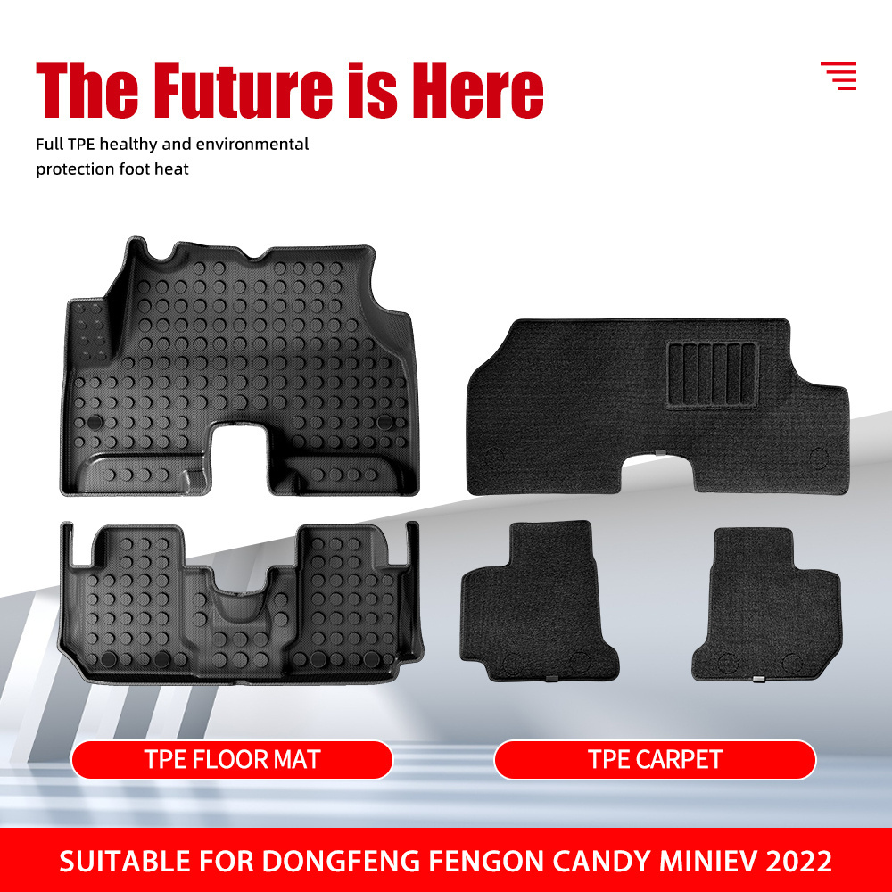 Hot Sale Car Mat For DONGFENG FENGON CANDY MINIEV 2022 TPE Waterproof Car Floor Mat Custom Car Carpet Auto Interior Accessories