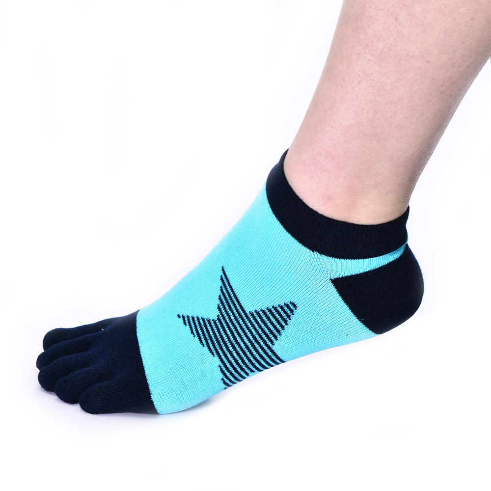 Funny Star Pattern Socks Men Cotton Ankle Socks Five Finger