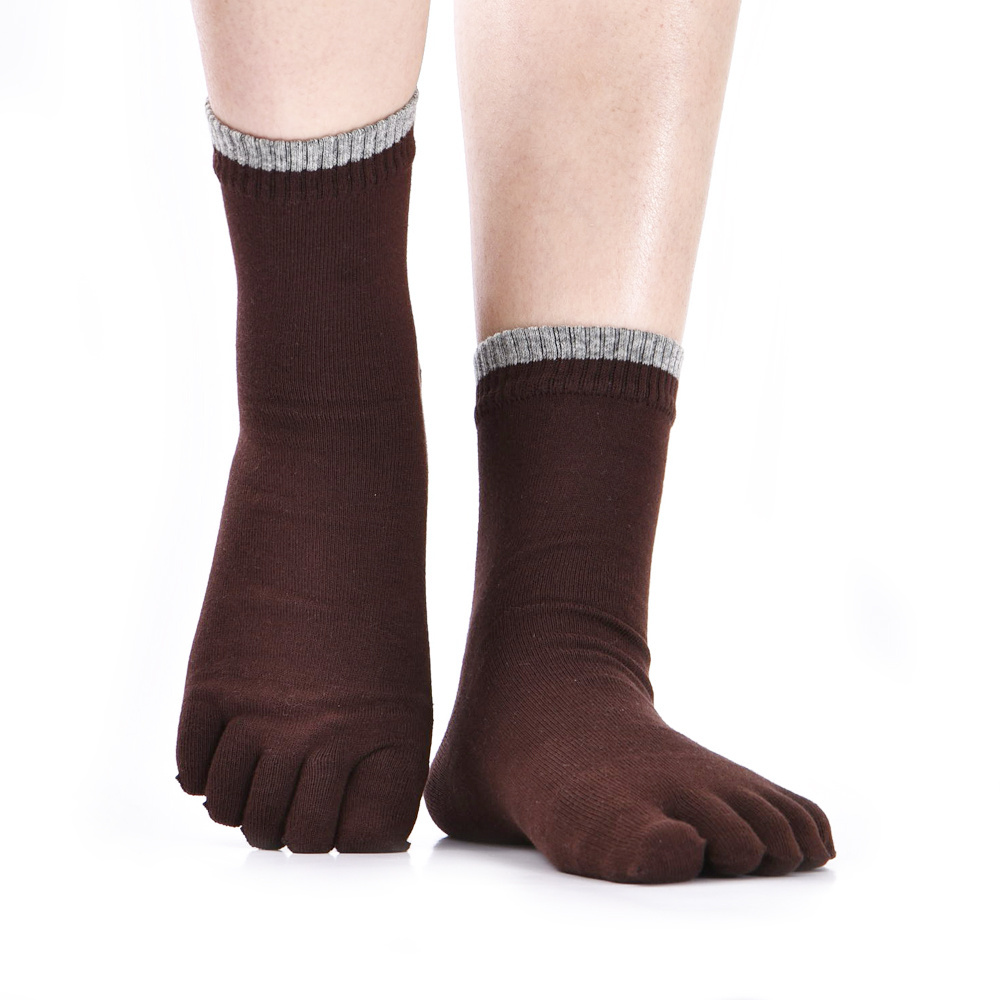 Elite Wholesale Coffee Cotton Ankle finger Socks compression five finger toe socks