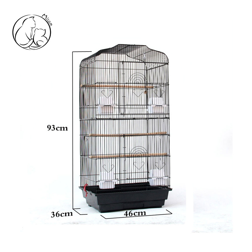 Misam Wholesale Cheap White Steel Wire Fancy Breeding Large Bird Cage With Stand