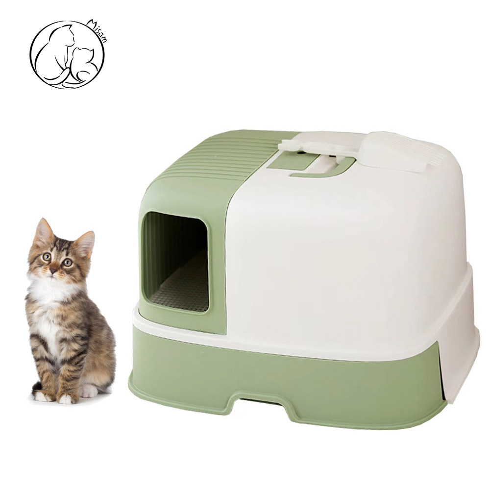 Misam Wholesale Plastic Pet Odor Control Products Cleaning Anti-Splashing Cat Litter Box With Handy Litter Scoop