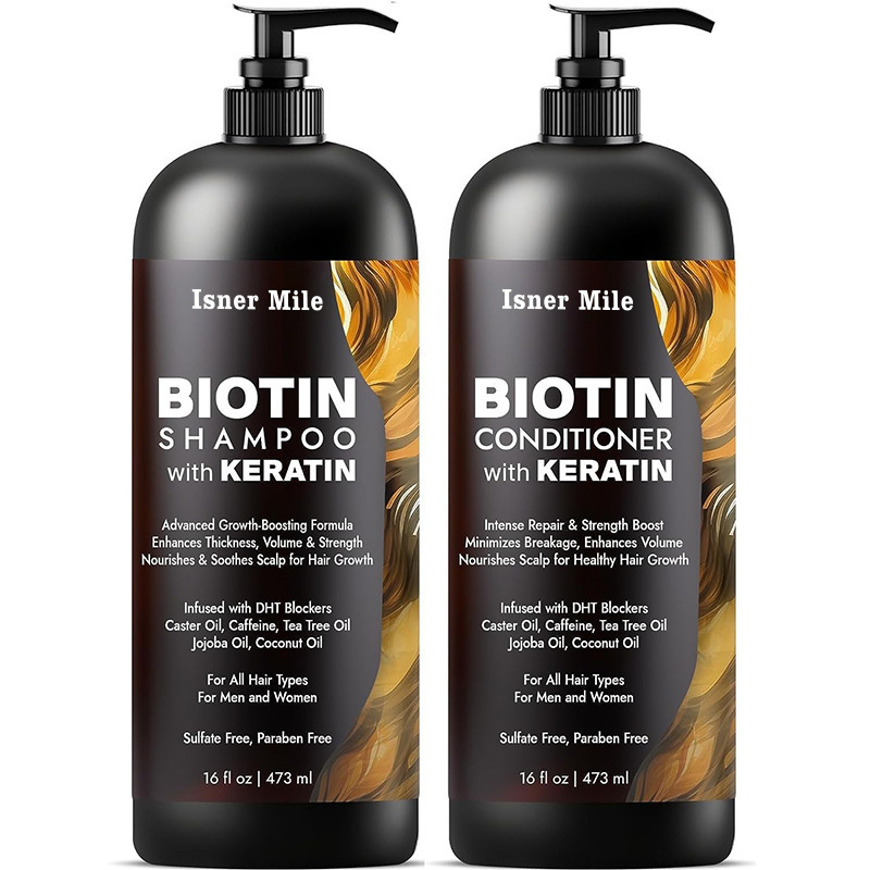 Biotin Shampoo and Conditioner Set Keratin Anti-Thinning Repair Soothes Scalp DHT Blockers hair regrowth hair loss treatment