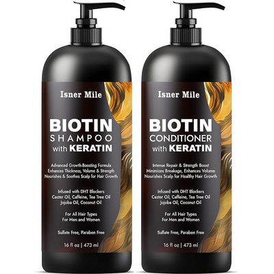 Biotin Shampoo and Conditioner Set Keratin Anti-Thinning Repair Soothes Scalp DHT Blockers hair regrowth hair loss treatment