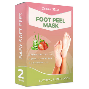 Strawberry Feet Peeling Mask Cracked Heel Repair Dead Skin Remover Foot Peel Mask for Baby Soft Feet