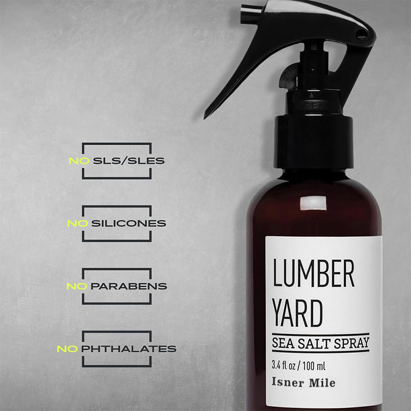 Natural Sea Salt Spray for Men Texture Hold and Volume with Sandalwood Lumber Yard Scent Beard Perfumed Spray