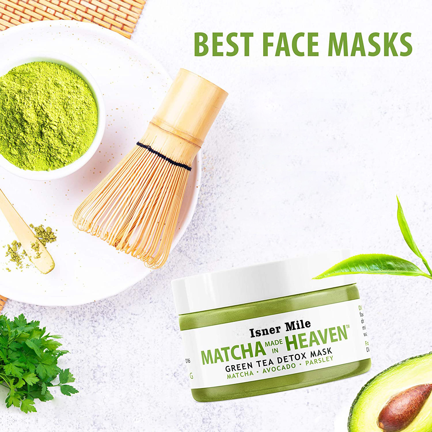 Organic Natural Green Tea Face Clay Mask Anti-Aging Blackheads Wrinkles Facial Mud Mask