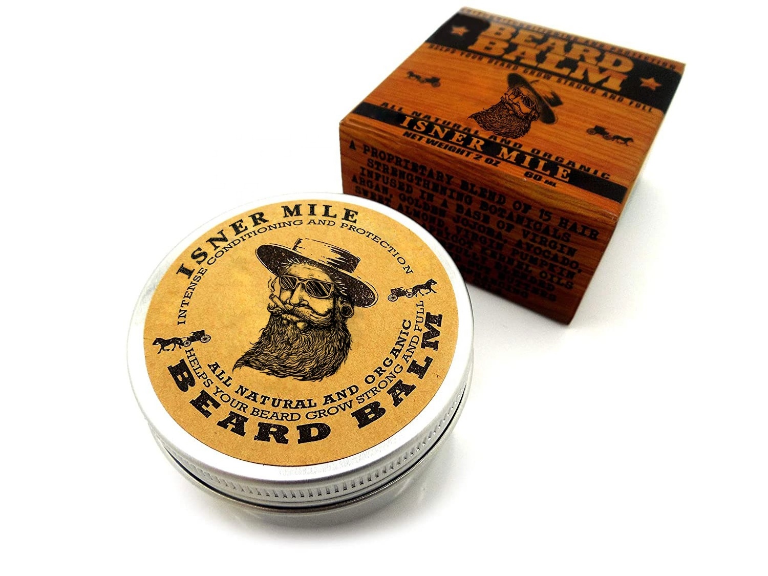 OEM/ODM Private label Natural Beard Balm  Styles, Strengthens & Softens Beards & Mustaches Leave in Conditioner Wax for Men