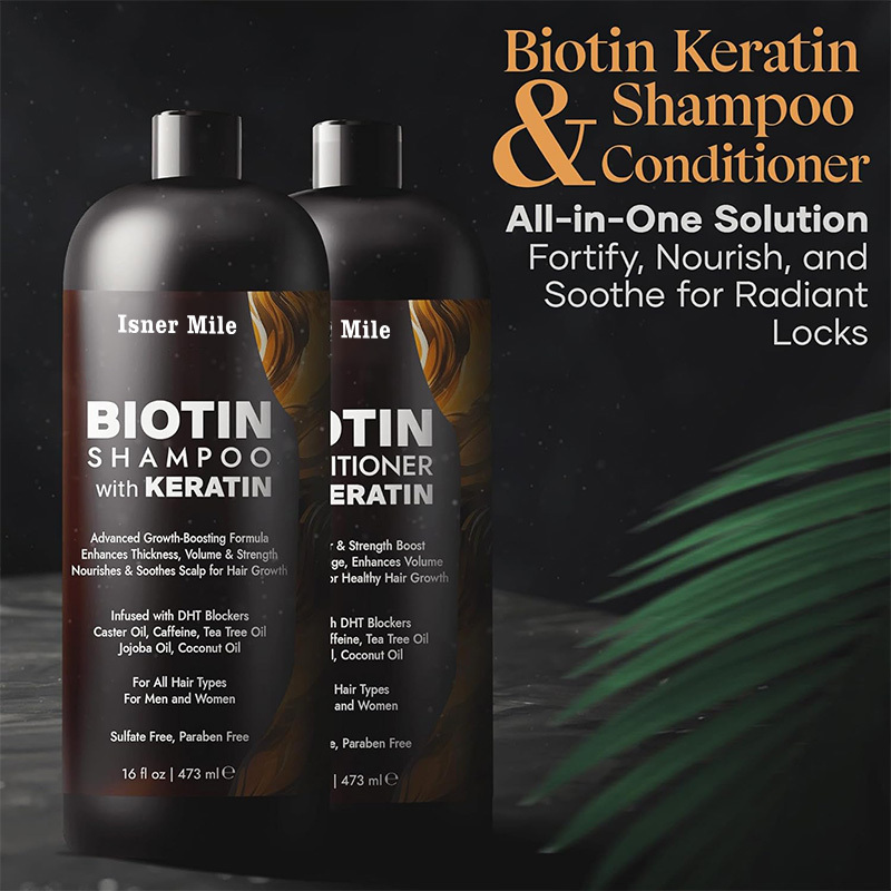 Biotin Shampoo and Conditioner Set Keratin Anti-Thinning Repair Soothes Scalp DHT Blockers hair regrowth hair loss treatment