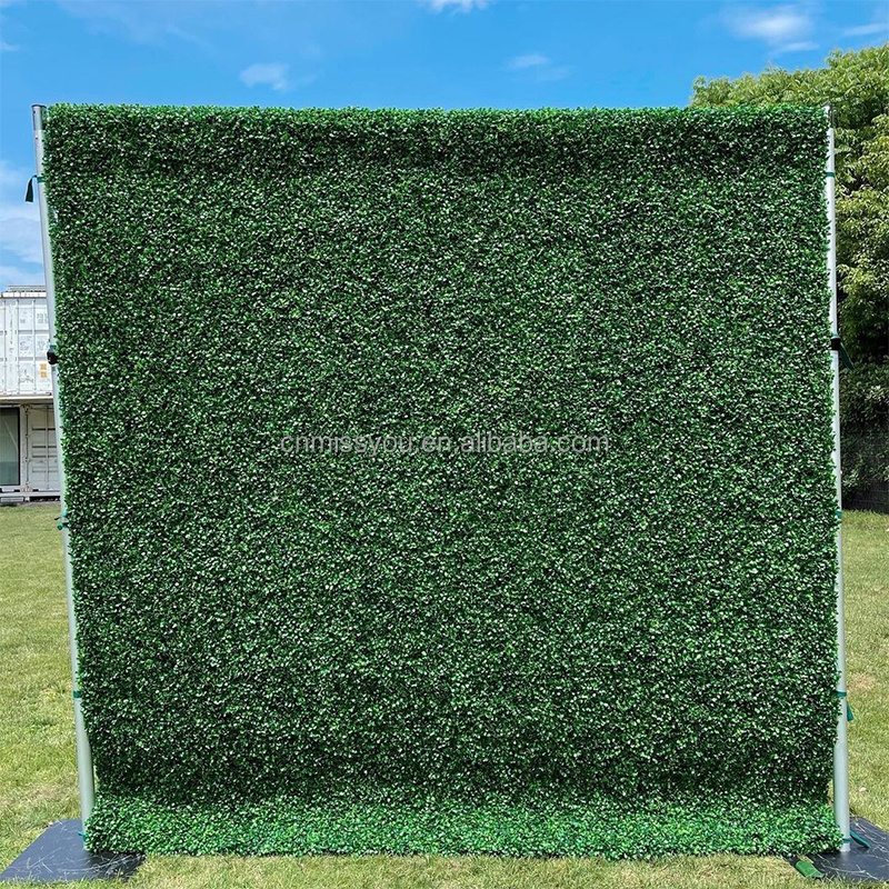 Garden Decoration Greenery Leaves Plant Boxwood Hedges Panels Artificial Grass Wall Backdrop Flower Wall