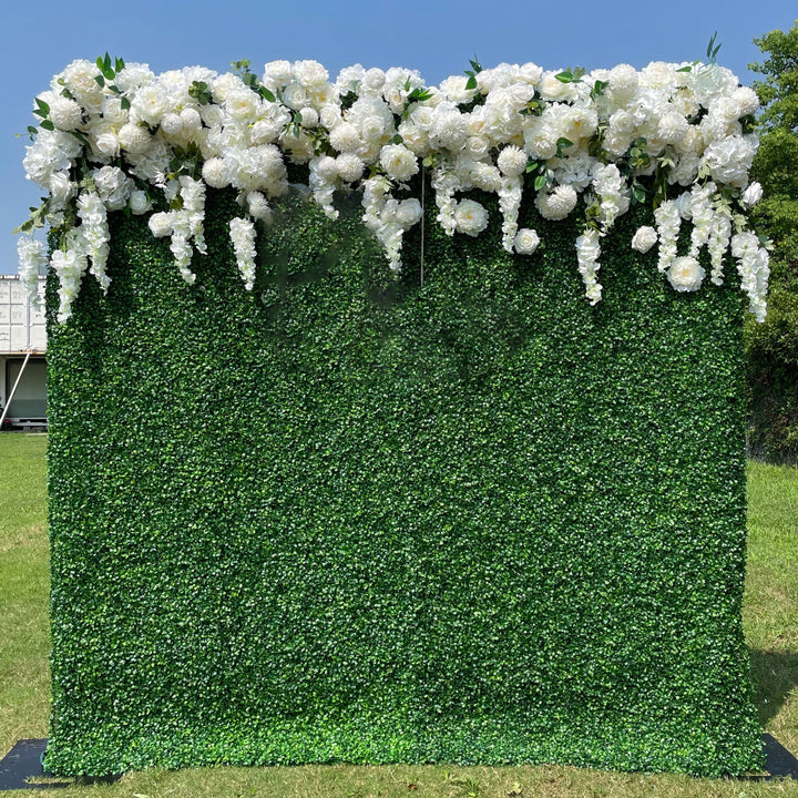 Garden Decoration Greenery Leaves Plant Boxwood Hedges Panels Artificial Grass Wall Backdrop Flower Wall