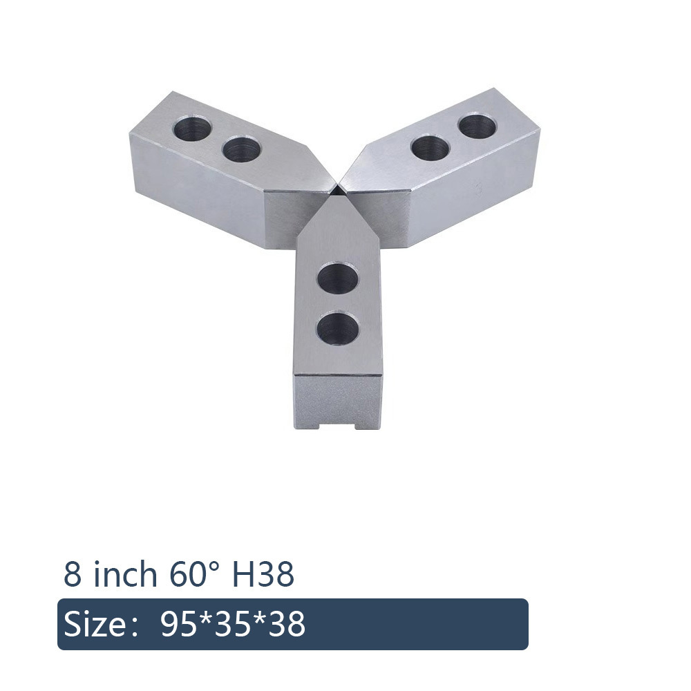 Standard 8 Inch Hydraulic Jaw for Oil Pressure Lathe Chuck Steel Soft 3 Jaw 3pcs/set CNC Machine