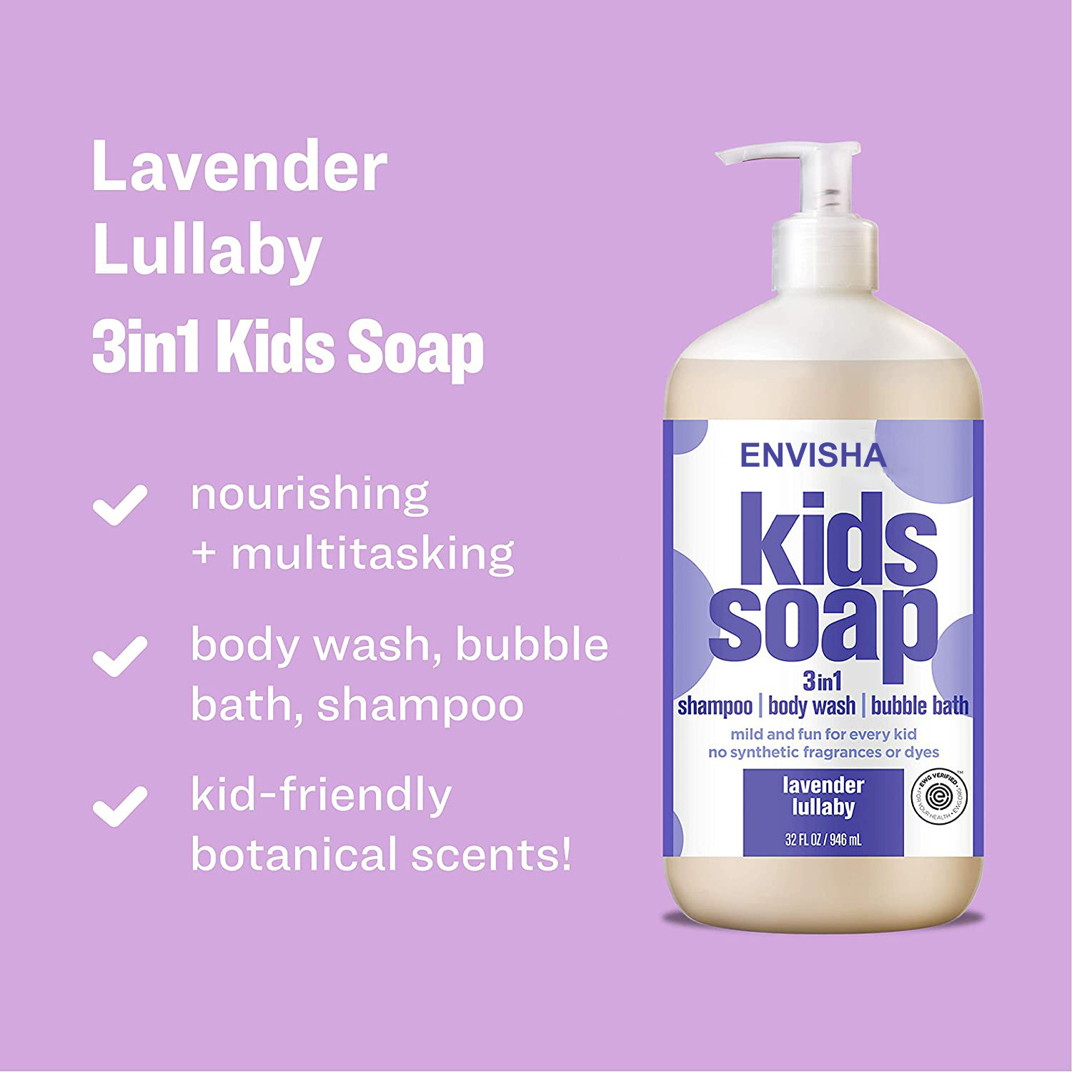 Private label organic shower gel baby calming purely sensitive lavender bubble bath