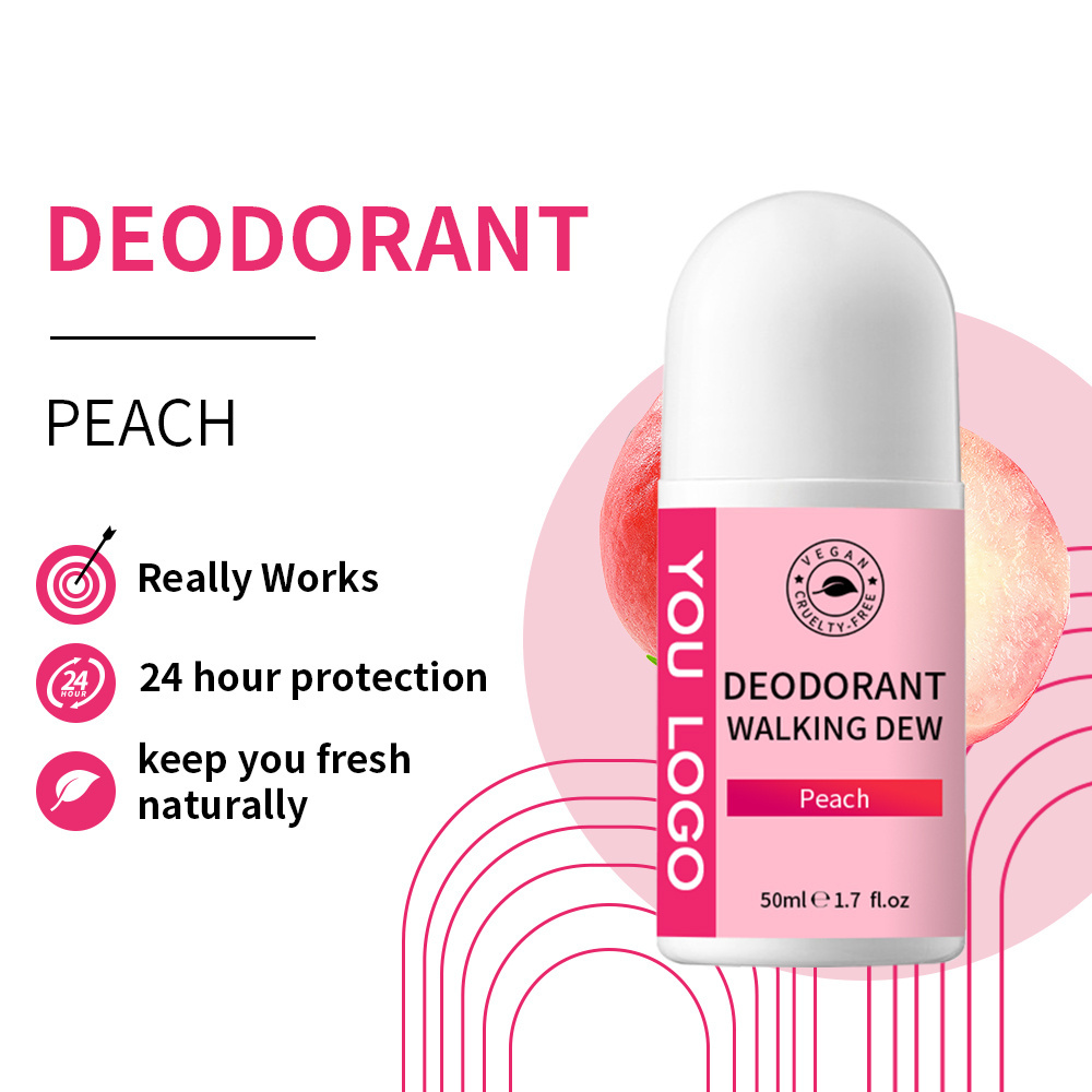 50ml Travel Size Deodorant Antiperspirant Men Roll On Fragrance Deodorant Stick Peach Scent Deodorant For Women