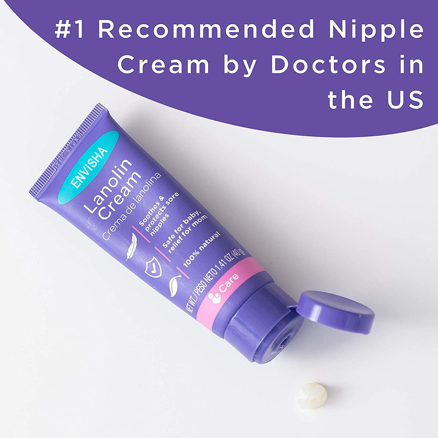 Lowest price Envisha private label best organic moisturising nipple cream for breastfeeding