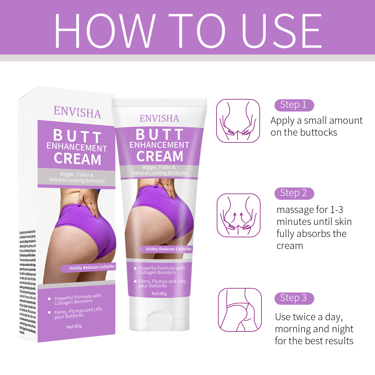 Wholesale 80g Butt Hip Lift Up Buttock Enhancement Cream Butt Enlargement Firming Cream