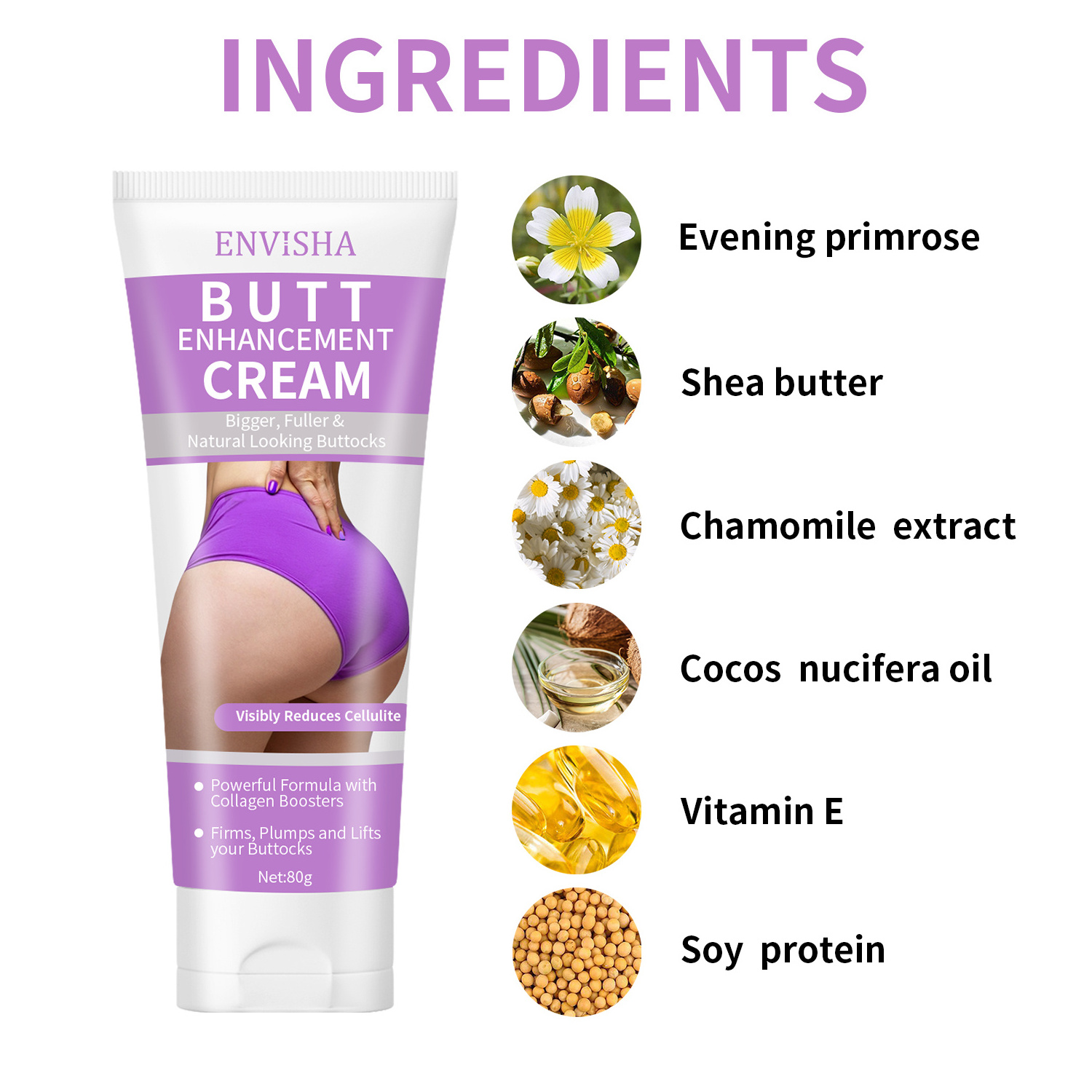 Wholesale 80g Butt Hip Lift Up Buttock Enhancement Cream Butt Enlargement Firming Cream