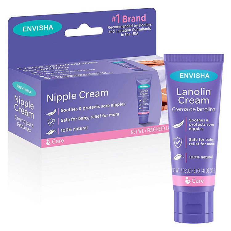 Lowest price Envisha private label best organic moisturising nipple cream for breastfeeding