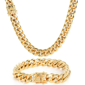 Wholesale Men Stainless Steel Monaco Necklace Hip Hop Gold Plated Miami Curb Cuban Link Chain for Men