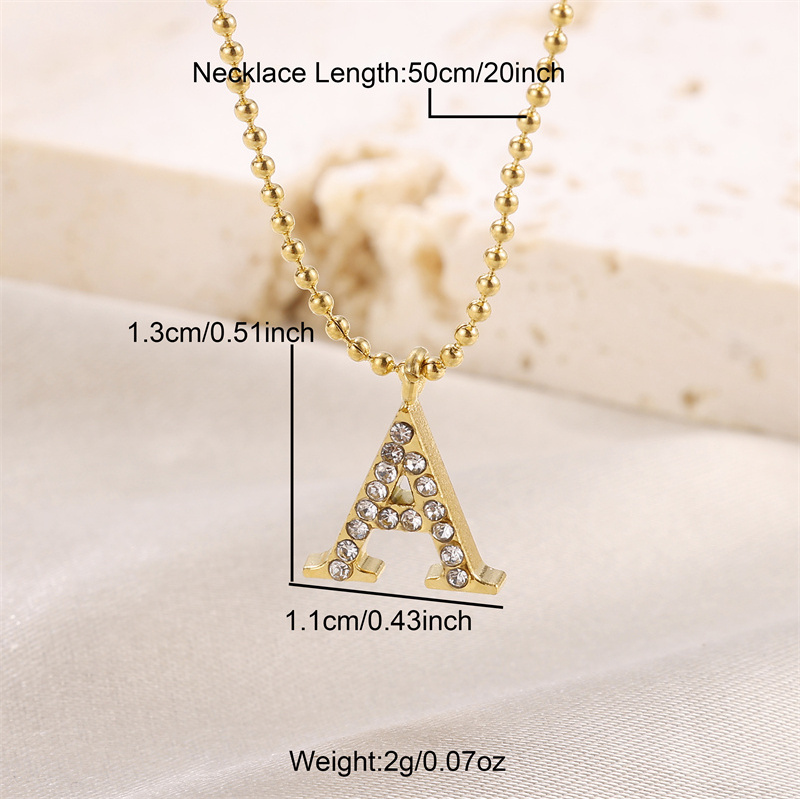 Wholesale Alphabet 18k Gold Plated Stainless Steel  Initial Letter Necklace For Women Man