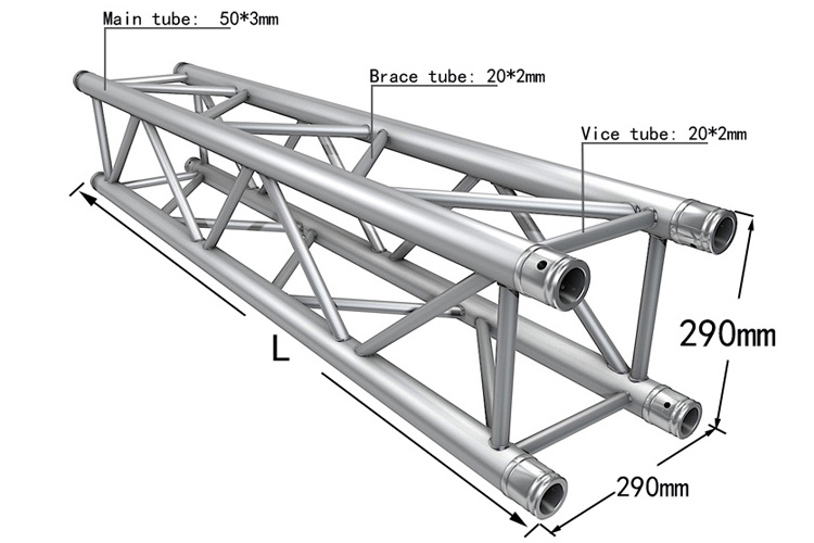 290*290mm Heavy Duty Aluminum Spigot Box Truss Of Roof Truss And Truss stage With Cover