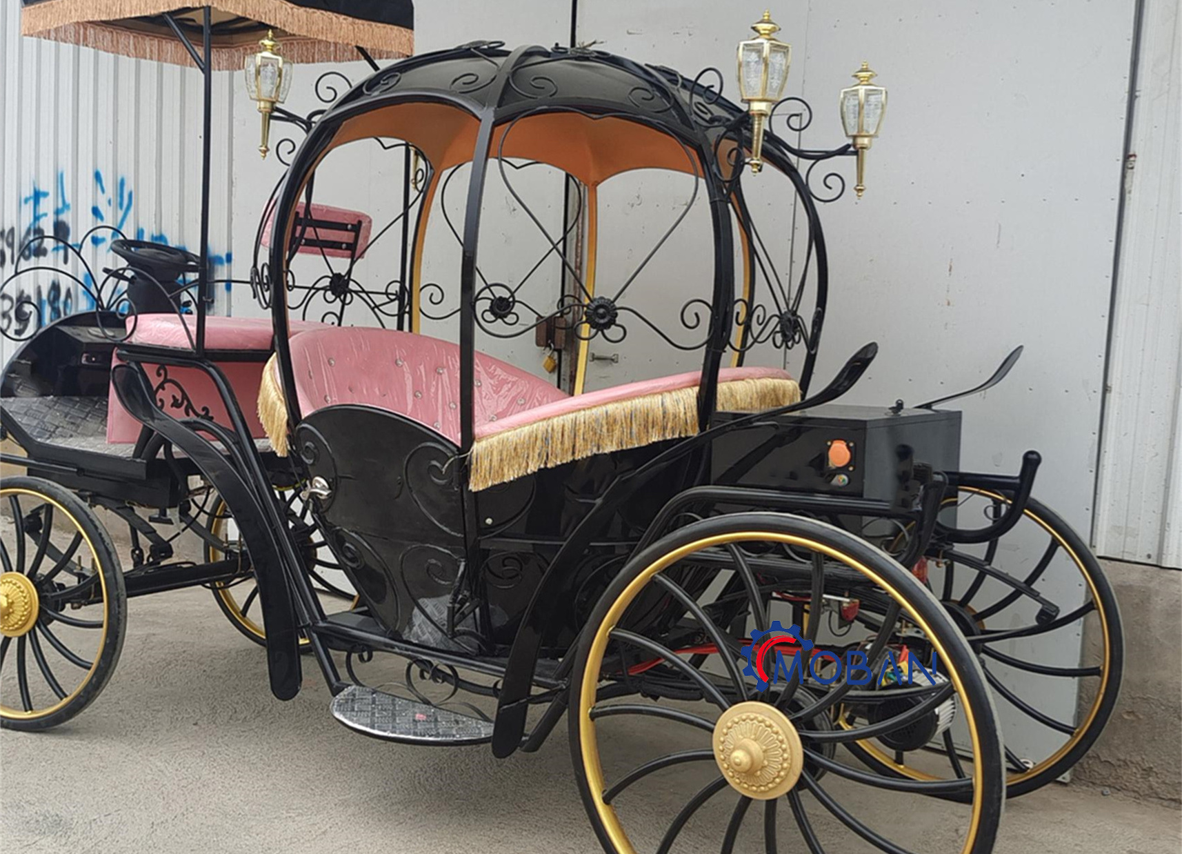 4-wheel marathon horse cart exhibit pumpkin horse carriage buggy cinderella wedding horse carriage for sale