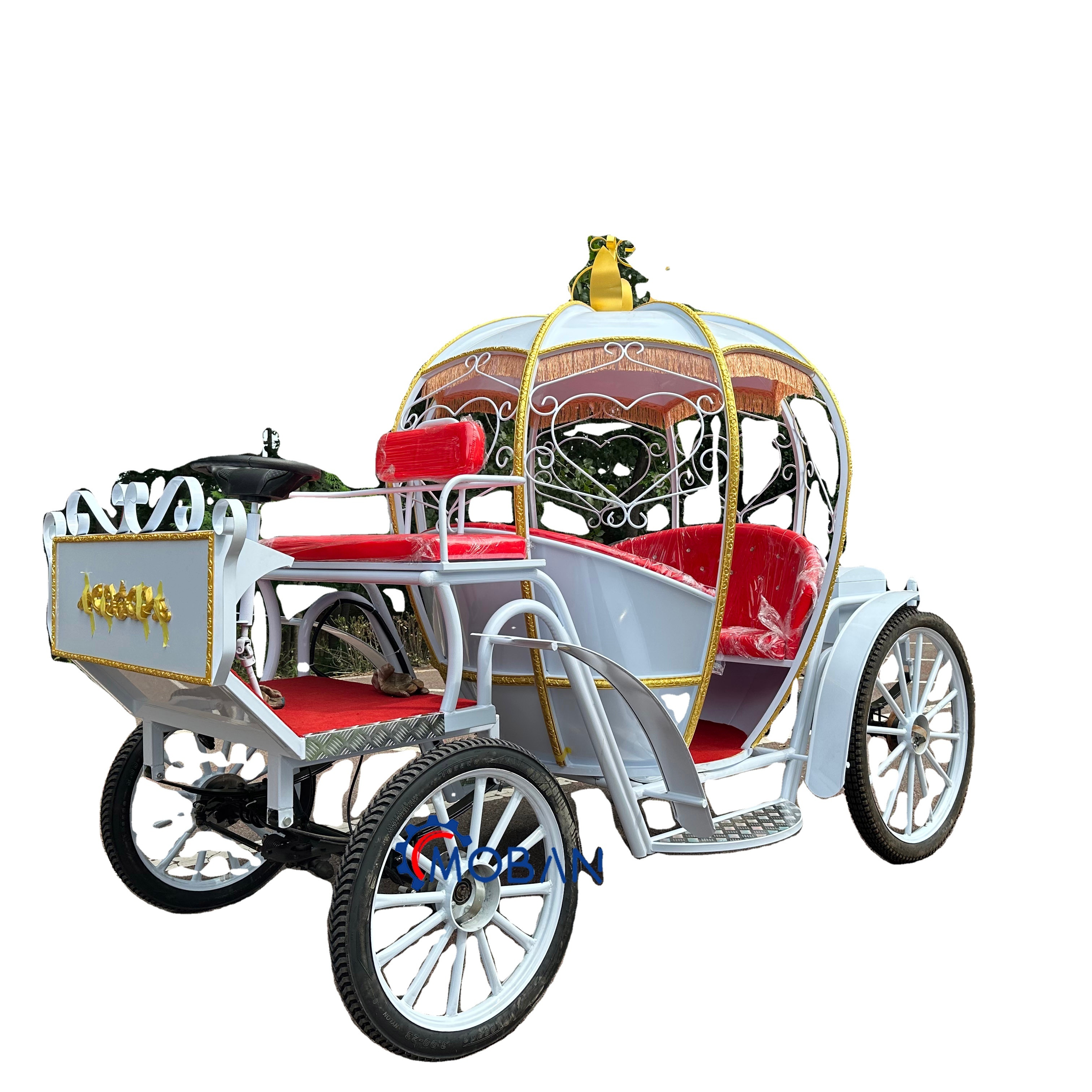 Mobile Horse Cart Gracefully Princess Horse Carriage electric Cinderella carriage wedding pumpkin carriage Pneumatic tyre