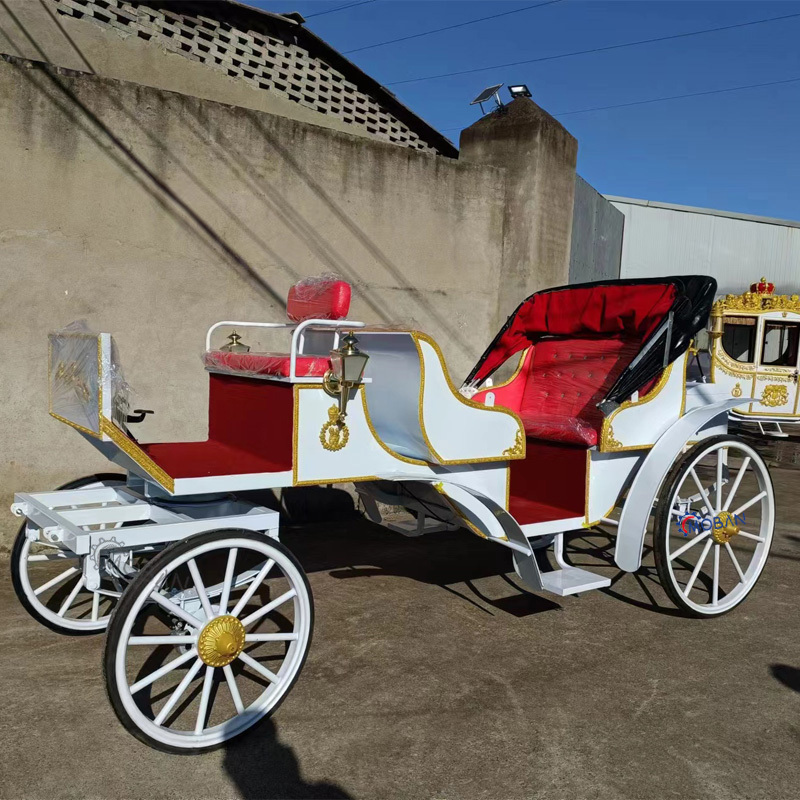 High Performance Sightseeing Horse Drawn Cart Luxury Electric Royal Horse Carriage Marathon Carriage for Sale