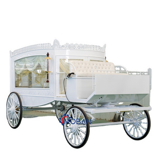 Modern Funeral Horse Drawn Carriage White Horse Hearse For Sale