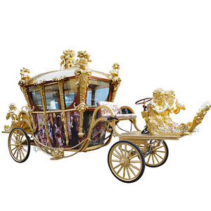 Hot sale wedding horse cart wheel heavy duty luxury royla horse carriage trailer cheap cinderella horse cart for sale