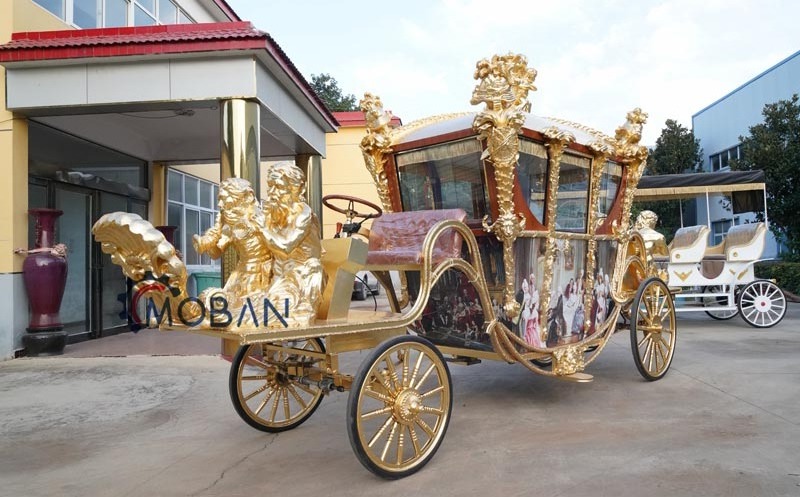 Hot sale wedding horse cart wheel heavy duty luxury royla horse carriage trailer cheap cinderella horse cart for sale