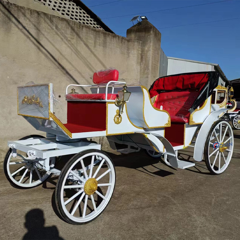 High Performance Sightseeing Horse Drawn Cart Luxury Electric Royal Horse Carriage Marathon Carriage for Sale