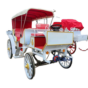 Newly designed wedding horse drawn carriage electric sightseeing carriage life size cinderella horse carriage cart on sale