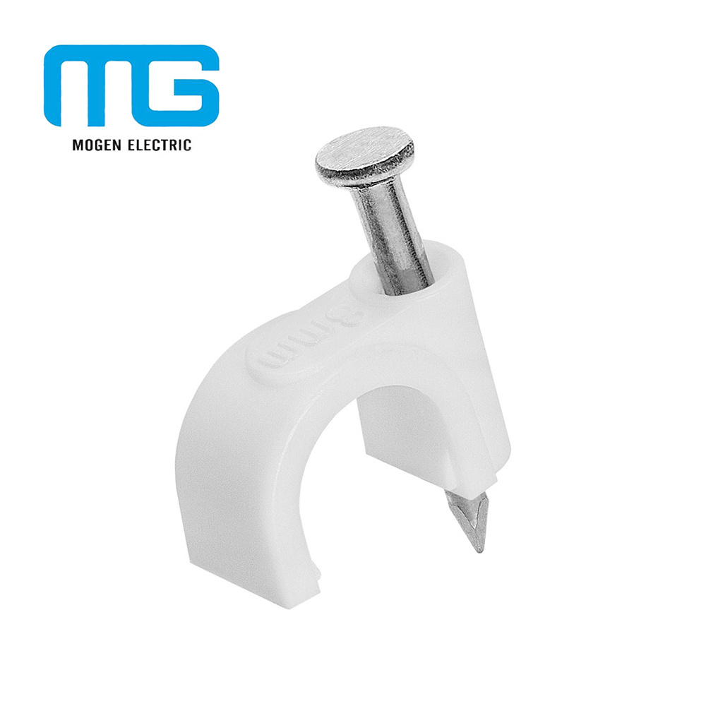 Electrical Wiring Accessories Flat Nail Clip Round Plastic Wall Cable Wire Clips cable staple