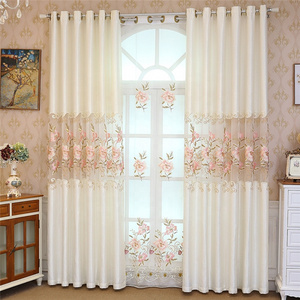 High quality elegant white luxury turkish jacquard embroidered living room curtains with grommet