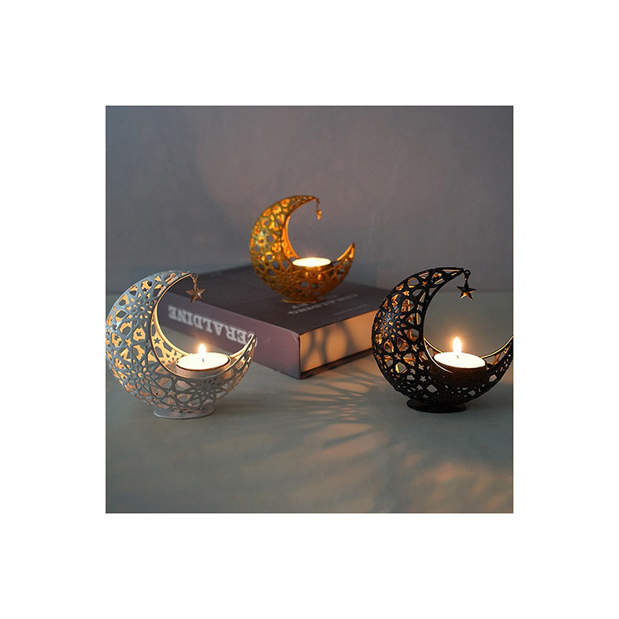 Eid Mubarak Moon Candlestick Middle East Festival Decorative Arrangement Arab Lantern Candle Lantern Wind Lantern