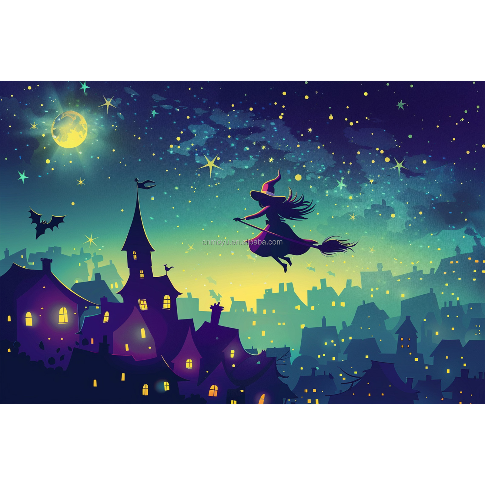 1 PC 100 * 150 cm cartoon witch cute ghost Children Ka Ai version of Halloween photography backdrop