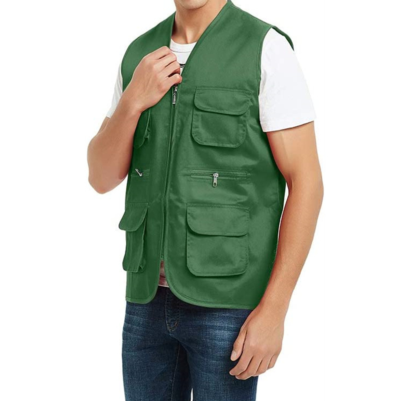 Personalized Multi Pockets Cotton Polyester Cargoes Fisherman vest for climbing fishing Hiking Journalist Photography Waistcoat