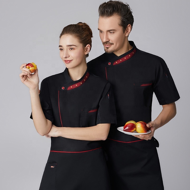 chef coats with mesh underarms restaurant chef uniform hotel kitchen chef jacket short sleeve