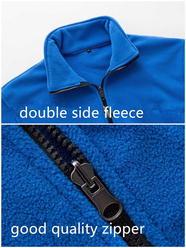 Wholesale Thick Zip Men Winter Jackets Custom double fleece Soft Shell Jackets Fleece Jacket Without Hood