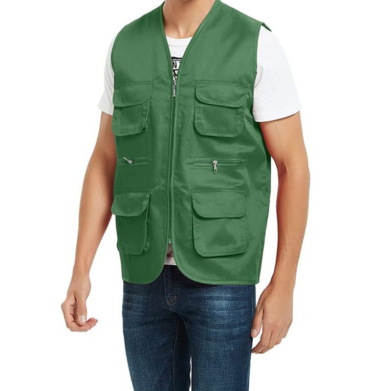 Personalized Multi Pockets Cotton Polyester Cargoes Fisherman vest for climbing fishing Hiking Journalist Photography Waistcoat